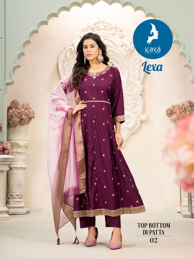 Lexa By Kaya Roman Silk Designer Kurti With Bottom Dupatta Wholesale Price In Surat